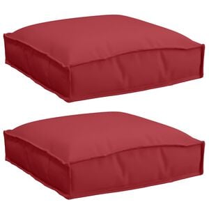 vidaXL Coussin 2 pc Tissu Oxford Bordeaux 40 x 40 x 8 cm