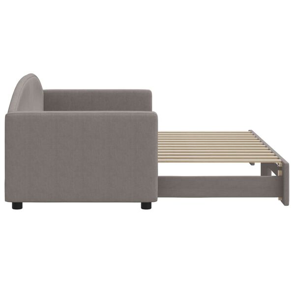 vidaXL Lit de jour avec gigogne sans matelas taupe 80x200 cm