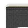 vidaXL Canap&eacute; de jardin 2 places avec table et tabourets noir rotin