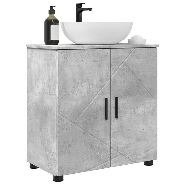 vidaXL Cabinet de salle de bain avec porte Gris b&eacute;ton 61 x 35 x 64 cm