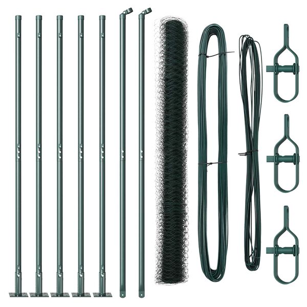 vidaXL Poteau de cl&ocirc;ture. Vert 10 x 1,4 m (maille de 36 mm)