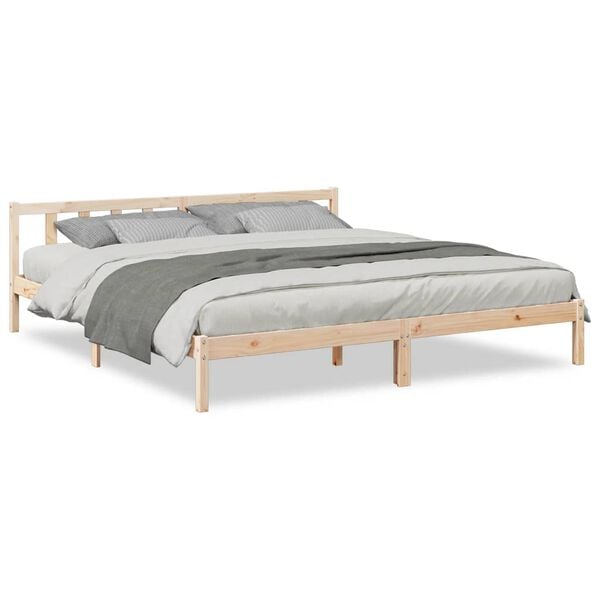 vidaXL Cadre de lit extra long sans matelas 200x210 cm bois massif pin
