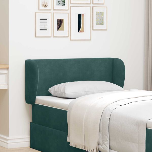 vidaXL Oreille de t&ecirc;te de lit Vert 40 x 23 x 6 cm Velours