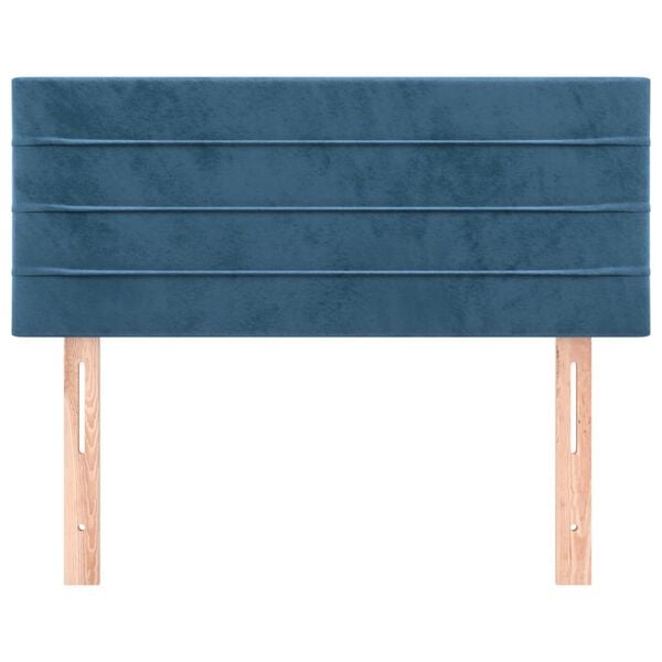 vidaXL T&ecirc;te de lit Bleu fonc&eacute; 100x5x78/88 cm Velours