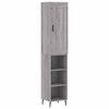 vidaXL Buffet haut Sonoma gris 34,5x34x180 cm Bois d'ing&eacute;nierie