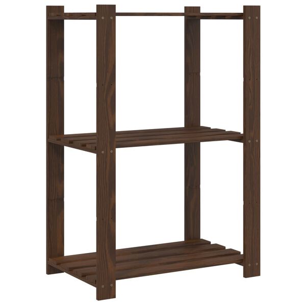 vidaXL Support de rangement &agrave; 3 niveaux marron 60x38x90 cm bois de pin