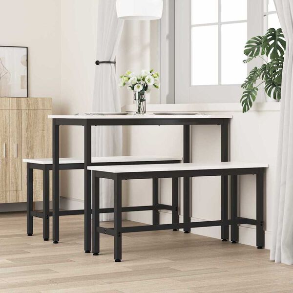 vidaXL Banc de salle &agrave; manger Blanc 100 x 32,5 x 49 cm