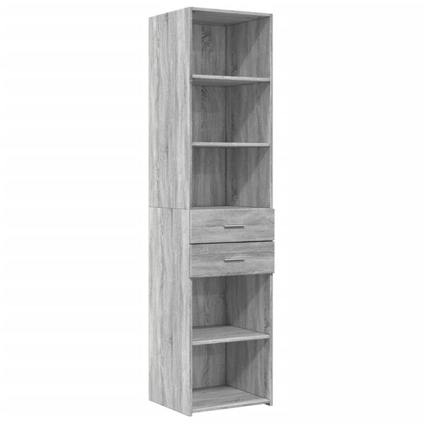vidaXL Buffet haut sonoma gris 45x42,5x185 cm bois d'ing&eacute;nierie