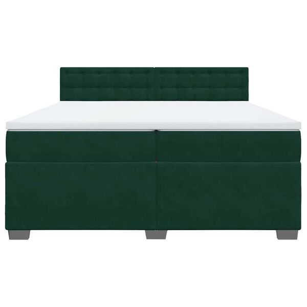 vidaXL Sommier &agrave; lattes de lit et matelas Vert fonc&eacute; 200x200cm Velours