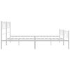 vidaXL Cadre de lit métal sans matelas et pied de lit blanc 193x203 cm