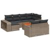 vidaXL Salon de jardin 11 pcs avec coussins gris r&eacute;sine tress&eacute;e