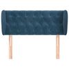 vidaXL T&ecirc;te de lit avec oreilles Bleu fonc&eacute; 93x23x78/88 cm Velours
