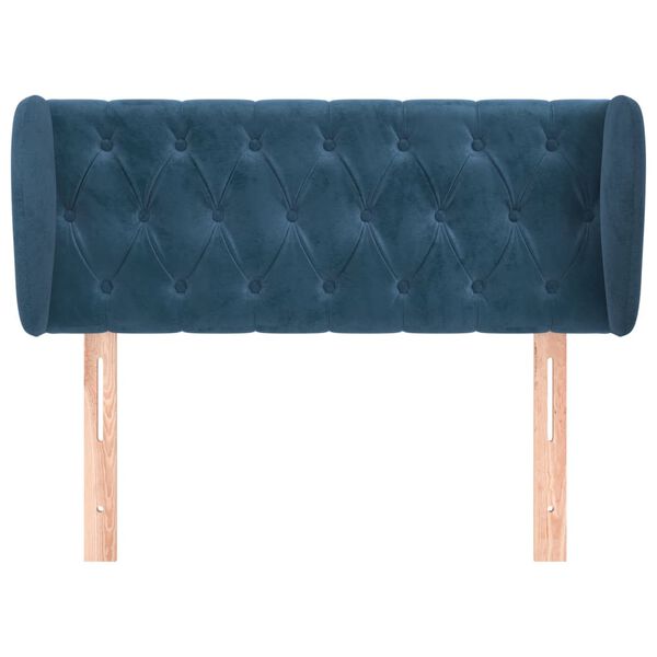 vidaXL T&ecirc;te de lit avec oreilles Bleu fonc&eacute; 93x23x78/88 cm Velours