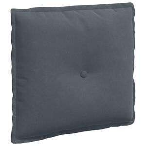 vidaXL Coussin de Dos Gris fonc&eacute; 50 x 45 cm Tissu en velours c&ocirc;tel&eacute;