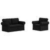 vidaXL Canap&eacute; 2 pcs Noir 155 x 82 x 80 cm tissu