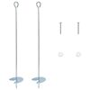vidaXL Ancre de terre 2 pc &Oslash;10 x 60 cm M&eacute;tal galvanis&eacute; Argent&eacute;