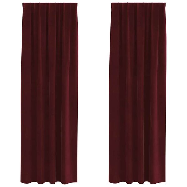 vidaXL Rideaux occultants 2 pcs Bordeaux 140 x 260 cm Velours
