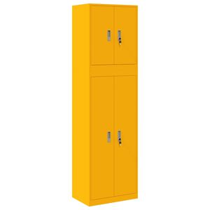 vidaXL Armoire de rangement 2 pc Jaune moutarde 60 x 40 x 210 cm Acier