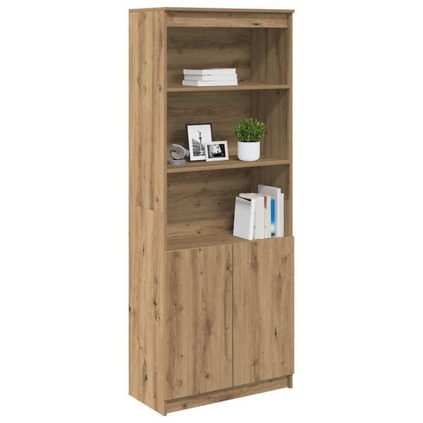 vidaXL Buffet haut ch&ecirc;ne artisanal 70x35x180 cm bois d'ing&eacute;nierie