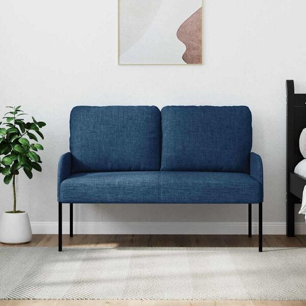 vidaXL Canap&eacute;s avec coussin 110cm Bleu Contreplaqu&eacute;