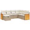 vidaXL Salon de jardin avec coussins 7 pcs beige r&eacute;sine tress&eacute;e