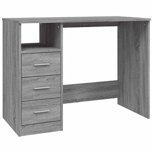 vidaXL Bureau avec tiroirs Sonoma gris 102x50x76 cm Bois d'ing&eacute;nierie
