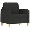 vidaXL Fauteuil avec repose-pied Noir 60 cm Tissu