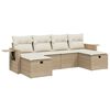 vidaXL Salon de jardin avec coussins 6 pcs beige r&eacute;sine tress&eacute;e