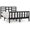 vidaXL Cadre de lit sans matelas noir 140x200 cm bois massif de pin