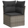 vidaXL Salon de jardin 9 pcs avec coussins gris r&eacute;sine tress&eacute;e