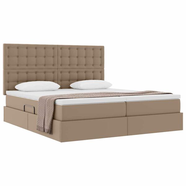 vidaXL Lit avec rangement et matelas Cappuccino 200 x 200 cm