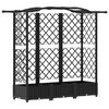 vidaXL Lit &Eacute;lev&eacute; avec Treillis et Toit Noir 163 x 40 x 123 cm PP