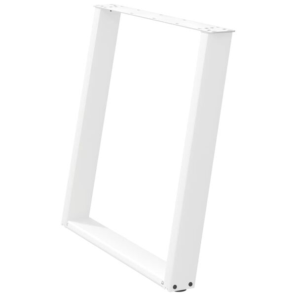 vidaXL Pieds de table à manger en U 2 pièces Blanc 80 x (72-73) cm Acier