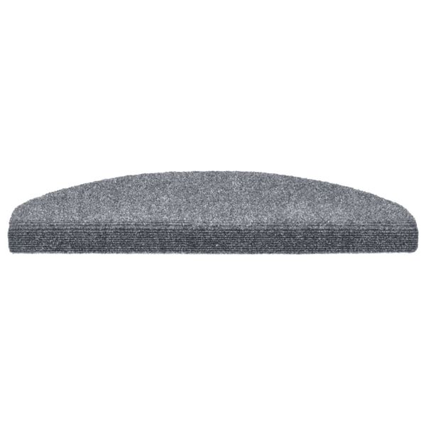 vidaXL Tapis d'escalier autocollants 10 pi&egrave;ces 65 x 21 x 4 cm Gris clair Demi-rond Grand