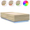vidaXL Cadre de lit avec LED sans matelas ch&ecirc;ne sonoma 90x190 cm