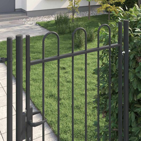 vidaXL Porte de Clôture Gris 100 x 175 cm Acier revêtu de poudre