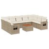 vidaXL Salon de jardin avec coussins 10 pcs beige r&eacute;sine tress&eacute;e