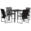 vidaXL Ensemble de salle &agrave; manger pour jardin 5 pcs Noir et anthracite