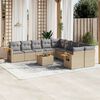 vidaXL Salon de jardin 11 pcs avec coussins beige r&eacute;sine tress&eacute;e