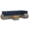vidaXL Ensemble de canap&eacute; de jardin 7 pcs avec coussins gris r&eacute;sine tress&eacute;e