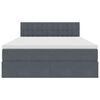 vidaXL Lit avec rangement et LED Gris fonc&eacute; 140 x 200 cm Velours