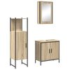 vidaXL Ensemble de mobilier de salle de bain avec &eacute;tag&egrave;re 3 pcs Marron