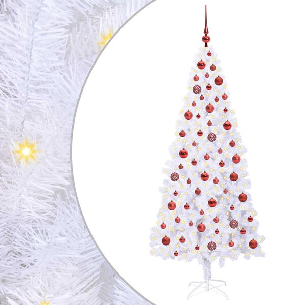 vidaXL Sapin de No&euml;l artificiel avec 300 LED Blanc 180 cm PVC et Acier