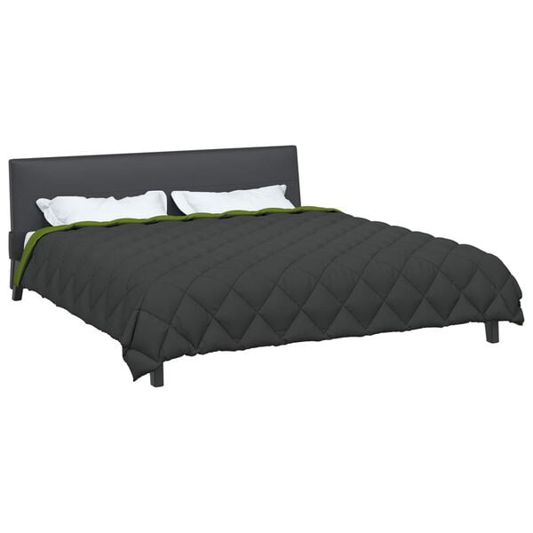 vidaXL Duvet d'hiver Vert et Anthracite 220 x 260 cm Microfibre