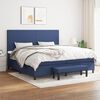 vidaXL Sommier &agrave; lattes de lit avec matelas Bleu 200x200 cm Tissu