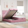 vidaXL Cadre de lit ottoman avec matelas rose 200x200 cm velours