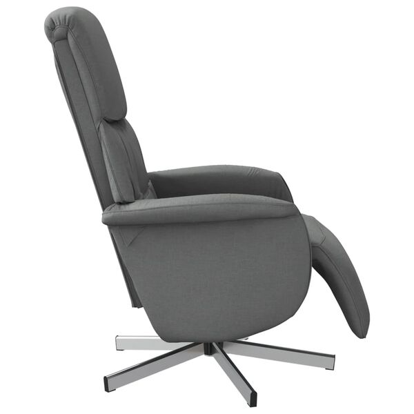 vidaXL Fauteuil inclinable avec repose-pieds gris fonc&eacute; tissu