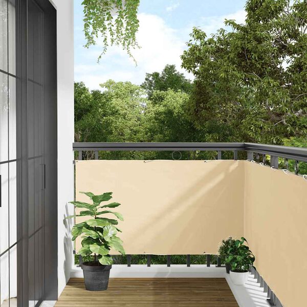 vidaXL Écran d'intimité de balcon crème 300x75 cm PVC