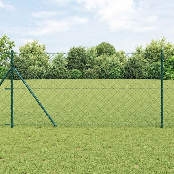 vidaXL Cl&ocirc;ture en treillis m&eacute;tallique Vert 10 x 1,2 m Acier