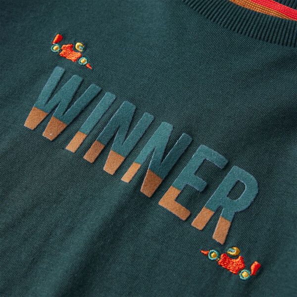 T-shirt pour enfants à manches longues vert foncé 92